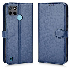 Custodia Portafoglio In Pelle Cover con Supporto C01X per Realme C21Y Blu