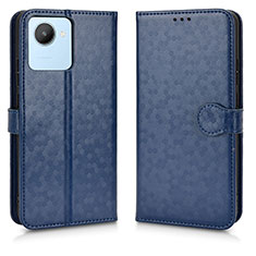 Custodia Portafoglio In Pelle Cover con Supporto C01X per Realme C30 Blu