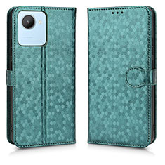 Custodia Portafoglio In Pelle Cover con Supporto C01X per Realme C30 Verde