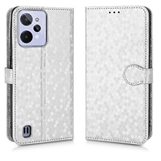 Custodia Portafoglio In Pelle Cover con Supporto C01X per Realme C31 Argento