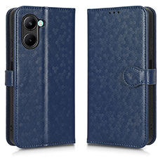 Custodia Portafoglio In Pelle Cover con Supporto C01X per Realme C33 (2023) Blu