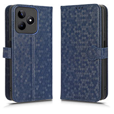 Custodia Portafoglio In Pelle Cover con Supporto C01X per Realme C51 Blu