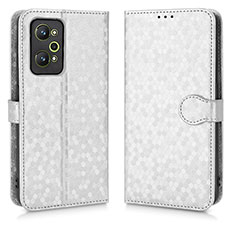 Custodia Portafoglio In Pelle Cover con Supporto C01X per Realme GT Neo2 5G Argento