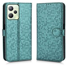 Custodia Portafoglio In Pelle Cover con Supporto C01X per Realme Narzo 50A Prime Verde