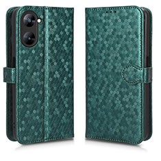 Custodia Portafoglio In Pelle Cover con Supporto C01X per Realme Q5x 5G Verde