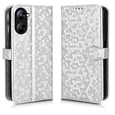 Custodia Portafoglio In Pelle Cover con Supporto C01X per Realme V20 5G Argento