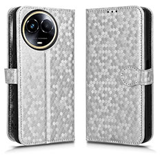 Custodia Portafoglio In Pelle Cover con Supporto C01X per Realme V50 5G Argento