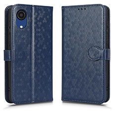 Custodia Portafoglio In Pelle Cover con Supporto C01X per Samsung Galaxy A03 Core Blu