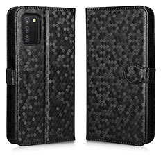 Custodia Portafoglio In Pelle Cover con Supporto C01X per Samsung Galaxy A03s Nero