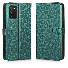 Custodia Portafoglio In Pelle Cover con Supporto C01X per Samsung Galaxy A03s Verde