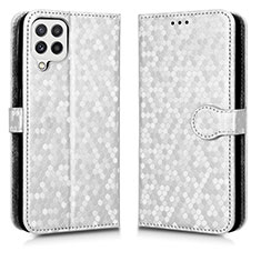 Custodia Portafoglio In Pelle Cover con Supporto C01X per Samsung Galaxy A12 5G Argento