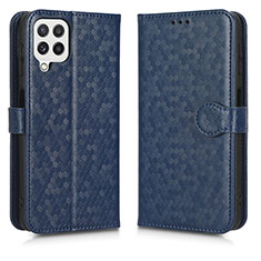 Custodia Portafoglio In Pelle Cover con Supporto C01X per Samsung Galaxy A12 Blu