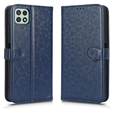 Custodia Portafoglio In Pelle Cover con Supporto C01X per Samsung Galaxy A22 5G Blu