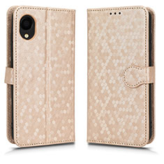 Custodia Portafoglio In Pelle Cover con Supporto C01X per Samsung Galaxy A22 5G SC-56B Oro