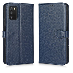 Custodia Portafoglio In Pelle Cover con Supporto C01X per Samsung Galaxy F02S SM-E025F Blu