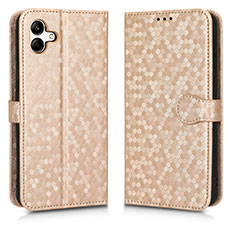 Custodia Portafoglio In Pelle Cover con Supporto C01X per Samsung Galaxy F14 5G Oro