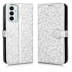 Custodia Portafoglio In Pelle Cover con Supporto C01X per Samsung Galaxy F23 5G Argento