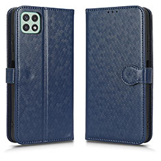 Custodia Portafoglio In Pelle Cover con Supporto C01X per Samsung Galaxy F42 5G Blu