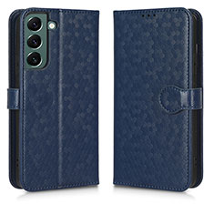 Custodia Portafoglio In Pelle Cover con Supporto C01X per Samsung Galaxy S22 5G Blu