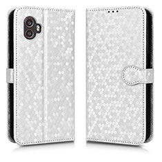 Custodia Portafoglio In Pelle Cover con Supporto C01X per Samsung Galaxy XCover 6 Pro 5G Argento