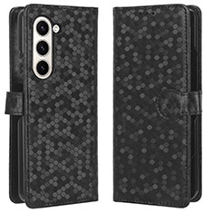 Custodia Portafoglio In Pelle Cover con Supporto C01X per Samsung Galaxy Z Fold5 5G Nero