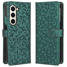 Custodia Portafoglio In Pelle Cover con Supporto C01X per Samsung Galaxy Z Fold5 5G Verde