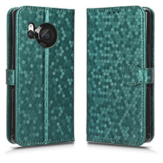 Custodia Portafoglio In Pelle Cover con Supporto C01X per Sharp Aquos R8s Verde