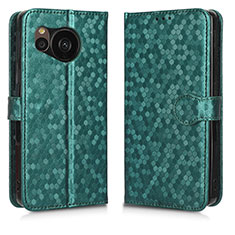 Custodia Portafoglio In Pelle Cover con Supporto C01X per Sharp Aquos Sense7 Verde