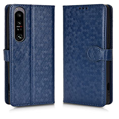 Custodia Portafoglio In Pelle Cover con Supporto C01X per Sony Xperia 1 IV SO-51C Blu