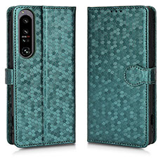 Custodia Portafoglio In Pelle Cover con Supporto C01X per Sony Xperia 1 IV SO-51C Verde