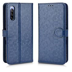 Custodia Portafoglio In Pelle Cover con Supporto C01X per Sony Xperia 10 III SO-52B Blu