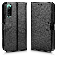 Custodia Portafoglio In Pelle Cover con Supporto C01X per Sony Xperia 10 IV Nero