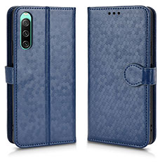 Custodia Portafoglio In Pelle Cover con Supporto C01X per Sony Xperia 10 IV SO-52C Blu