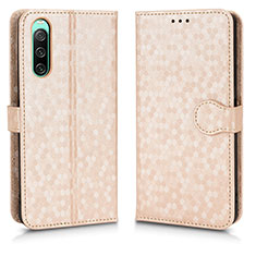 Custodia Portafoglio In Pelle Cover con Supporto C01X per Sony Xperia 10 IV SO-52C Oro