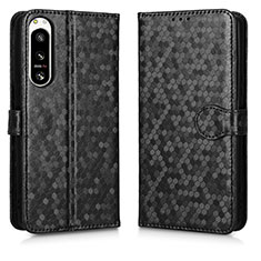 Custodia Portafoglio In Pelle Cover con Supporto C01X per Sony Xperia 5 IV Nero