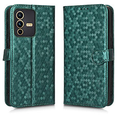 Custodia Portafoglio In Pelle Cover con Supporto C01X per Vivo V23 Pro 5G Verde