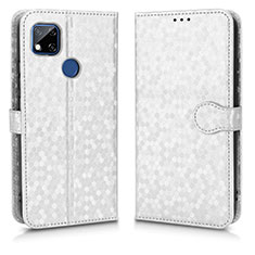 Custodia Portafoglio In Pelle Cover con Supporto C01X per Xiaomi POCO C3 Argento