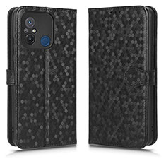 Custodia Portafoglio In Pelle Cover con Supporto C01X per Xiaomi Poco C55 Nero