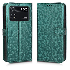 Custodia Portafoglio In Pelle Cover con Supporto C01X per Xiaomi Poco M4 Pro 4G Verde