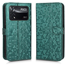 Custodia Portafoglio In Pelle Cover con Supporto C01X per Xiaomi Poco X4 Pro 5G Verde