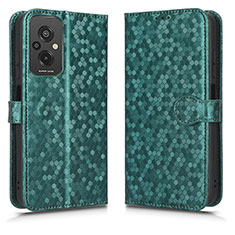 Custodia Portafoglio In Pelle Cover con Supporto C01X per Xiaomi Redmi 11 Prime 4G Verde