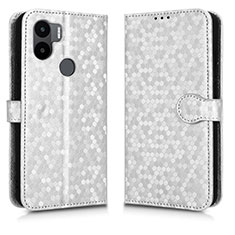 Custodia Portafoglio In Pelle Cover con Supporto C01X per Xiaomi Redmi A1 Plus Argento