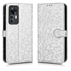 Custodia Portafoglio In Pelle Cover con Supporto C01X per Xiaomi Redmi K50 Ultra 5G Argento