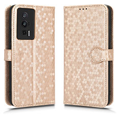 Custodia Portafoglio In Pelle Cover con Supporto C01X per Xiaomi Redmi K60 5G Oro