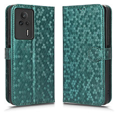 Custodia Portafoglio In Pelle Cover con Supporto C01X per Xiaomi Redmi K60E 5G Verde