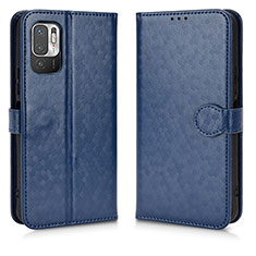 Custodia Portafoglio In Pelle Cover con Supporto C01X per Xiaomi Redmi Note 10 JE 5G Blu