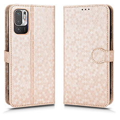 Custodia Portafoglio In Pelle Cover con Supporto C01X per Xiaomi Redmi Note 10T 5G Oro