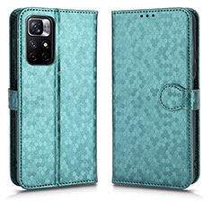 Custodia Portafoglio In Pelle Cover con Supporto C01X per Xiaomi Redmi Note 11 5G Verde