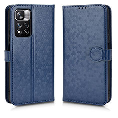 Custodia Portafoglio In Pelle Cover con Supporto C01X per Xiaomi Redmi Note 11 Pro+ Plus 5G Blu