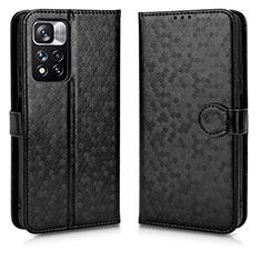 Custodia Portafoglio In Pelle Cover con Supporto C01X per Xiaomi Redmi Note 11 Pro+ Plus 5G Nero